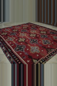 Antique Turkish Kilim Wool Rug 10x11 308,340 - Turkish Kilim Rug $i