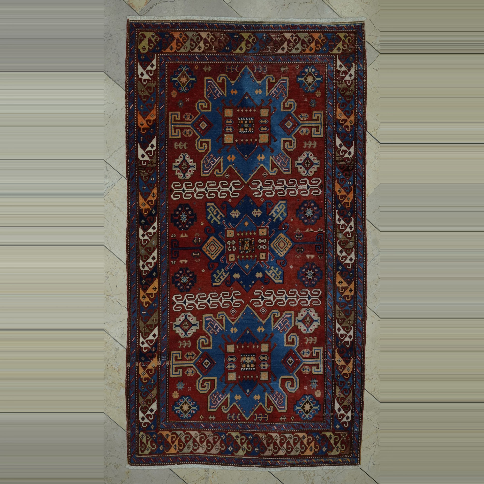 Antique Turkuman Carpet Rug 4x7 115,215 - Turkish Carpet Rug