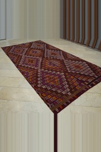 Beautiful Antique Embroidered Adana Kilim Rug 6x11 185,346 - Turkish Kilim Rug $i