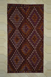 Turkish Kilim Rug Beautiful Antique Embroidered Adana Kilim Rug 6x11  185,346