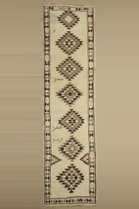 Beige Brown Rug Runner 3x11 Feet 93,340 - Turkish Rug Runner  $i