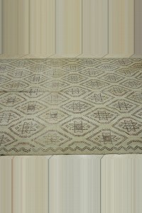 Beige Cotton Kilim Rug 6x9 Feet 172,268 - Turkish Kilim Rug $i