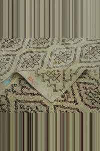 Beige Cotton Kilim Rug 6x9 Feet 172,268 - Turkish Kilim Rug $i