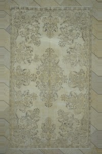 Beige Gray Turkish Carpet Rug 6x10 Feet 186,315 - Oushak Rug $i