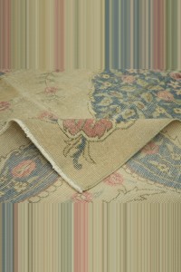 Beige Navy Blue Oushak Rug 5x8 Feet 141,249 - Oushak Rug $i