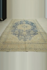 Beige Navy Blue Oushak Rug 7x10 Feet 209,313 - Oushak Rug $i