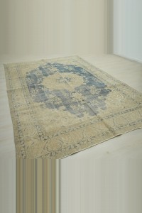 Beige Navy Blue Oushak Rug 7x10 Feet 209,313 - Oushak Rug $i