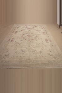 Beige Red Turkish Carpet Rug 7x11 Feet 224,327 - Oushak Rug  $i