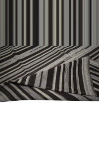Black And Gray Stripe Turkish Kilim Rug 6x10 Feet  193,314 - Grey Turkish Rug  $i