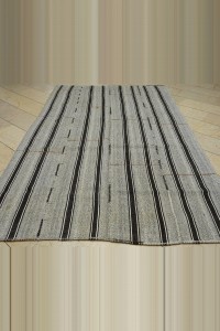 Black And Gray Turkish Kilim Rug 6x10 Feet 190,308 - Grey Turkish Rug $i