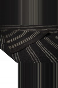 Black And Gray Turkish Kilim Rug 6x9 Feet  190,268 - Goat Hair Rug  $i