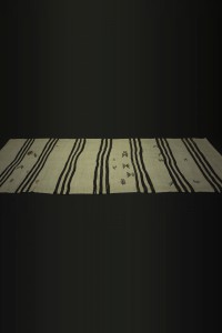 Black And White Hemp Kilim Rug 3x10 Feet 101,303 - Turkish Rug Runner $i