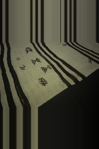 Black And White Hemp Kilim Rug 3x10 Feet 101,303 - Turkish Rug Runner $i