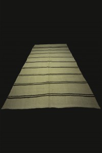 Black And White Modern Hemp Kilim Rug 6x11 Feet 182,338 - Turkish Hemp Rug $i