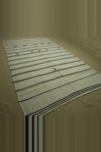 Black And White Modern Turkish Hemp Kilim rug 7x12 Feet 226,375 - Turkish Hemp Rug $i