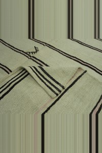 Black And White Modern Turkish Hemp Kilim rug 7x12 Feet  226,375 - Turkish Hemp Rug  $i