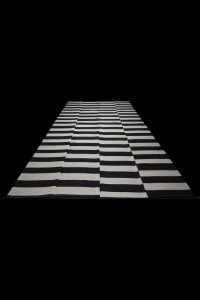 Black And White Morroccon Style Turkish Kilim Rug 8x12 Feet 227,365 - Turkish Natural Rug $i