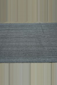 Black and White Striped Gray Kilim Rug 7x10 Feet 207,294 - Grey Turkish Rug $i