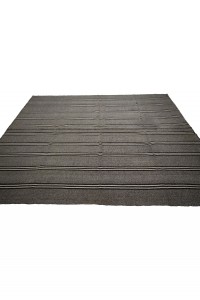 Black And White Striped Turkish gray Kilim rug  7x9 Feet 210,264 - Grey Turkish Rug  $i