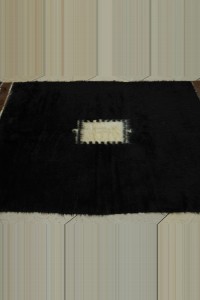 Black And White Turkey Siirt Blanket Kilim Rug 4x7 135,198 - Turkish Natural Rug  $i