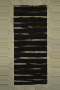 Goat Hair Rug Black And White Turkish Kilim Rug 5x11 Feet  145,340