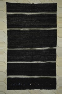 Goat Hair Rug Black And White Turkish Kilim Rug 7x11 Feet  195,340