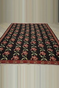 Black Pink Turkish Kilim Rug 8x10 Feet  228,300 - Turkish Kilim Rug  $i