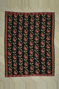 Black Pink Turkish Kilim Rug 8x10 Feet  228,300 - Turkish Kilim Rug  $i