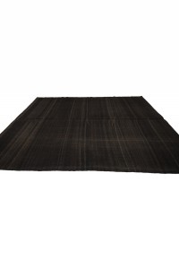Black Turkish Kilim rug 6x9 Feet  175,271 - Goat Hair Rug  $i