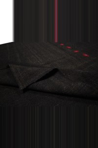 Black Turkish Kilim Rug 7x11 Feet 207,320 - Goat Hair Rug $i