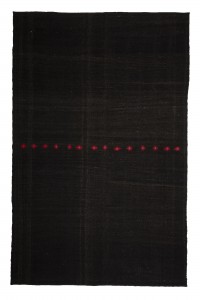 Black Turkish Kilim Rug 7x11 Feet  207,320 - Goat Hair Rug  $i