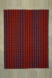 Turkish Kilim Rug Blue Orange Cotton Kilim Rug 8x10  237,317