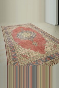 Blue Red Turkish Carpet Rug 7x11 200,325 - Oushak Rug $i