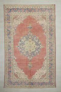 Blue Red Turkish Carpet Rug 7x11 200,325 - Oushak Rug $i
