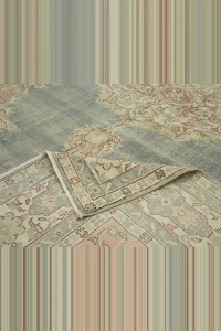 Blue Vintage Oushak Carpet Rug 7x10 Feet 214,312 - Oushak Rug $i