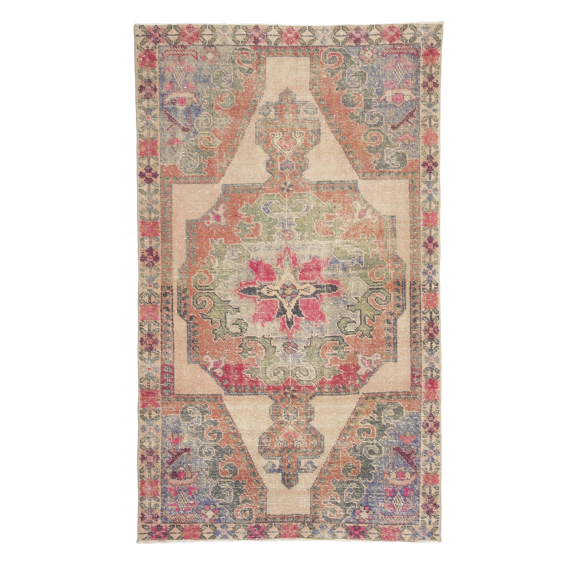 Boho Oushak Rug 4x7 Feet 125,215 - Turkish Carpet Rug