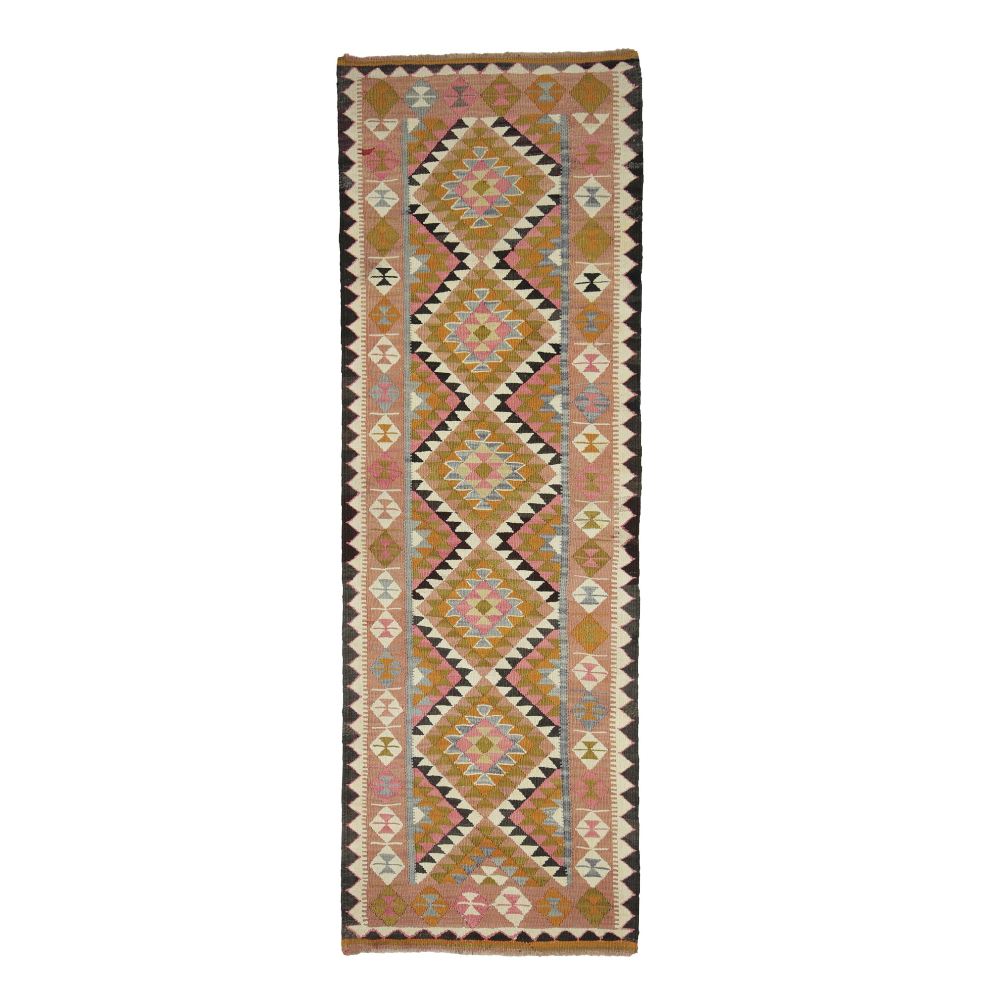 Bordered Turkish Runner Rug 3x10 Feet 93,287 - Turkish Rug Runner