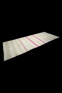 Bright Pink Striped White Hemp Rug 5x13 Feet 162,392 - Turkish Hemp Rug  $i