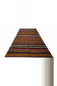 Bright Striped Kilim Rug 6x11 Feet 192,330 - Turkish Kilim Rug  $i