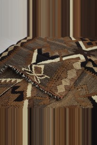 Brown and Beige Kilim Rug 3x4 Feet 88,130 - Turkish Kilim Rug  $i