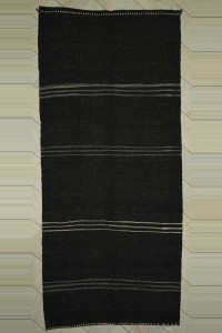 Goat Hair Rug Brown And White Turkish Kilim Rug 5x12 Feet  166,377
