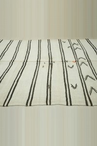 Brown Stripe White Hemp Kilim Rug 197,380 - Turkish Hemp Rug $i