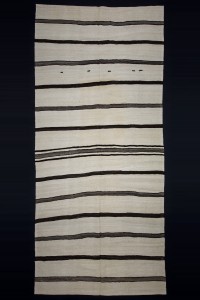 Turkish Natural Rug Brown Striped Cream Turkish Kilim rug 6x12 Feet  164,360