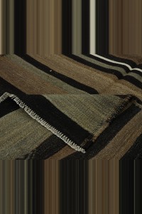 Brown Striped Turkish Kilim Rug 5x9 Feet 144,290 - Goat Hair Rug $i