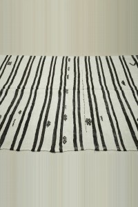 Brown Striped White Hemp Rug 5x12 Feet 155,350 - Turkish Hemp Rug $i