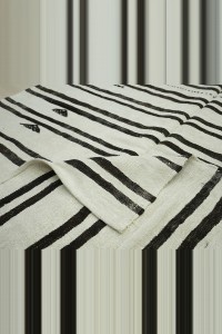 Brown Striped White Hemp Rug 5x12 Feet 155,350 - Turkish Hemp Rug $i
