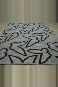 Butterfly Pattern Gray Kilim rug 8x10 Feet  246,307 - Grey Turkish Rug  $i
