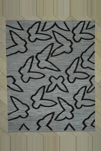 Grey Turkish Rug Butterfly Pattern Gray Kilim rug 8x10 Feet  246,307