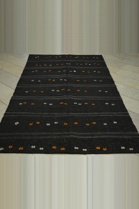 Chic Embrodiery on Striped Goat Hair Rug 5x9 Feet 150,284 - Goat Hair Rug $i