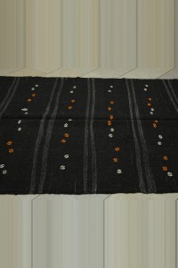 Chic Embrodiery on Striped Goat Hair Rug 5x9 Feet 150,284 - Goat Hair Rug $i